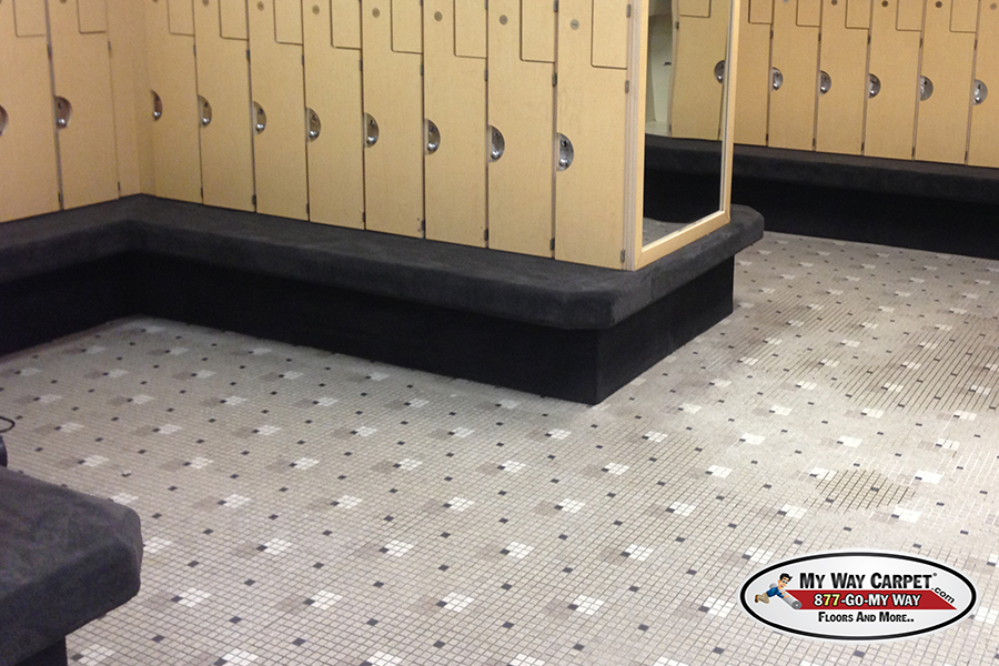 Locker-room tile floor