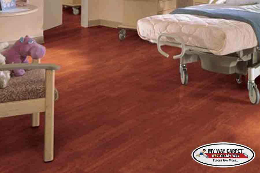 Mannington Heterogeneous Sheet &mdash; Commercial sheet vinyl &mdash; heat-welded medical / institutional.