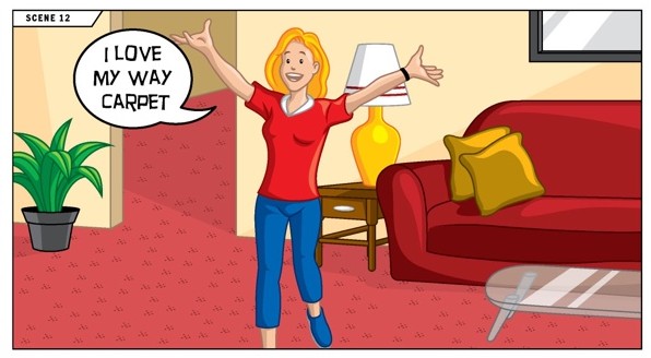 Happy customer saying she loves her new My Way Carpet